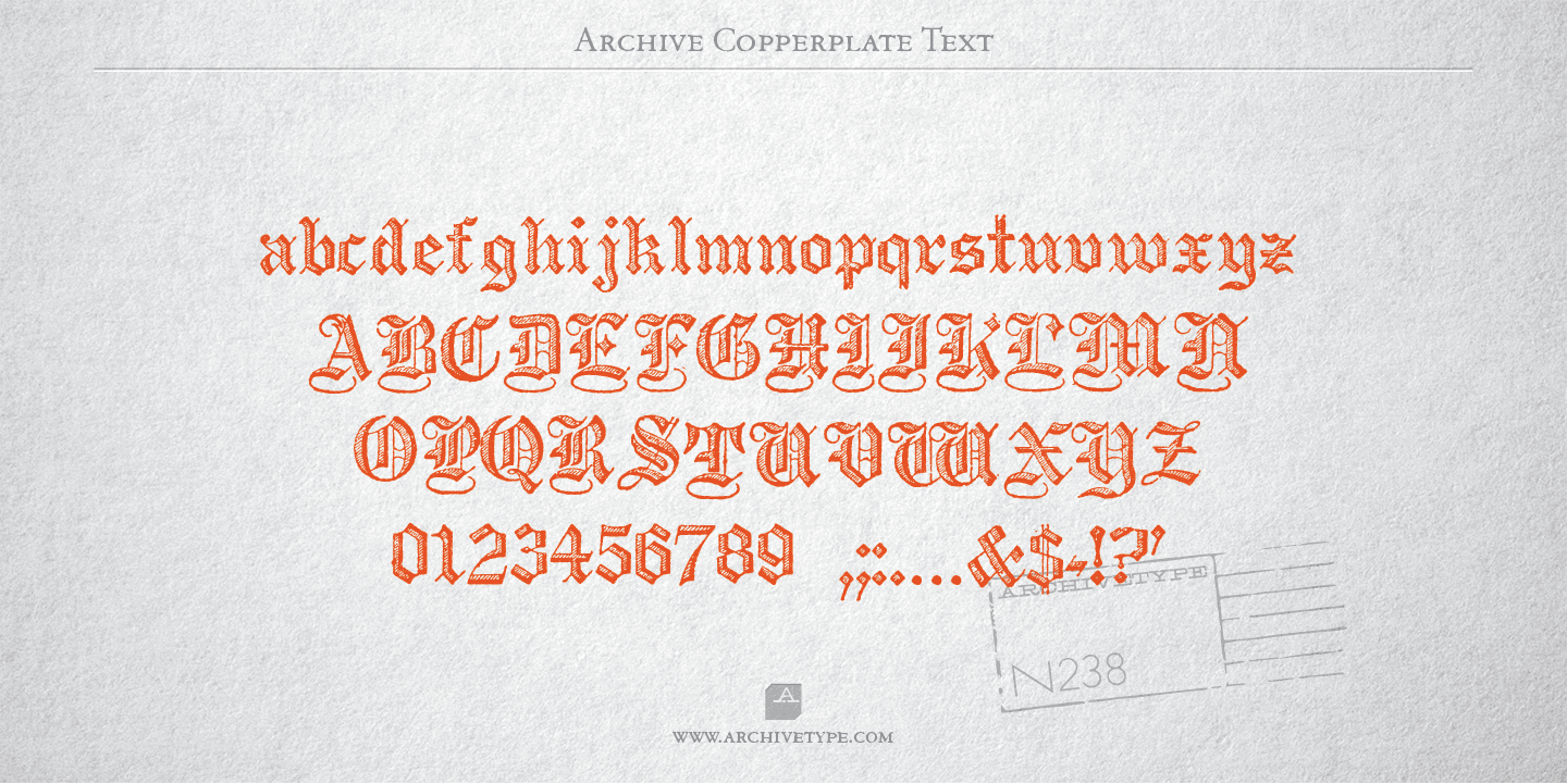 Archive Copperplate Text font family - 2