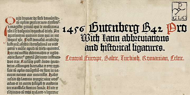 1456 Gutenberg B42 Pro font family