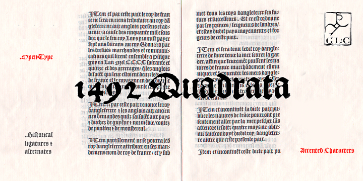 1492 Quadrata font family