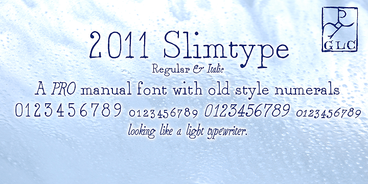 2011 Slimtype font family