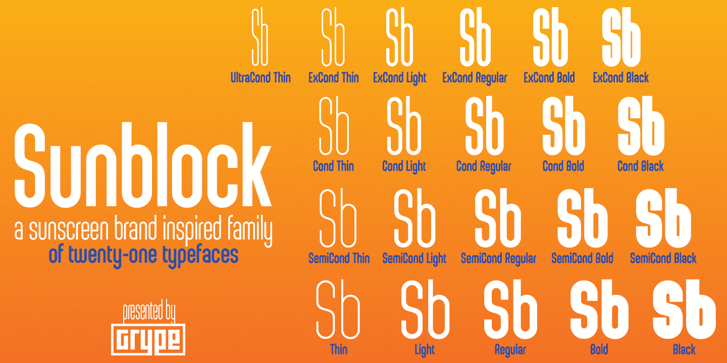Sunblock Pro Collection font collection - 3
