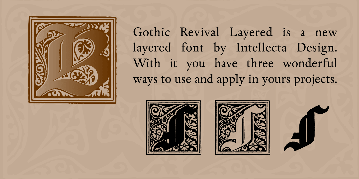 Gothic Revival Layered Font Fontspring Gothic Revival Layered Font Fontspring