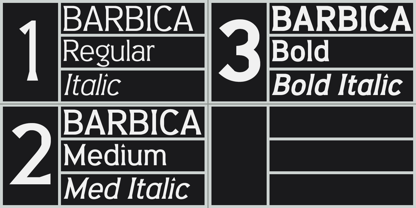 Barbica font family - 2