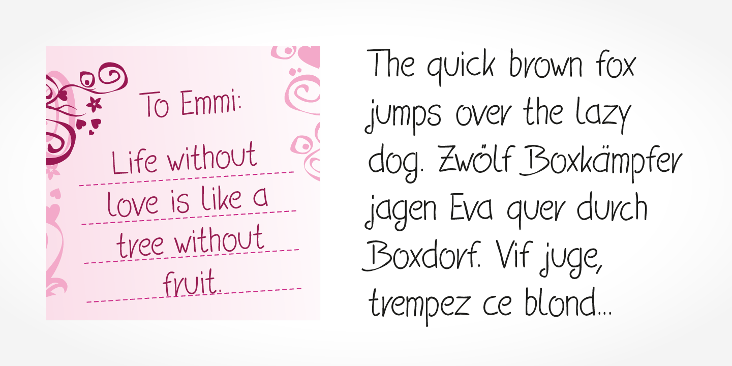 Emmi Handwriting Pro font family - 3