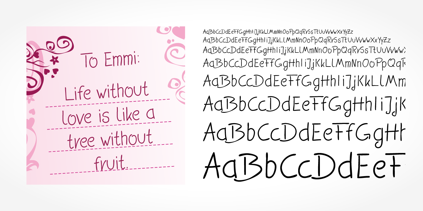 Emmi Handwriting Pro font family - 4