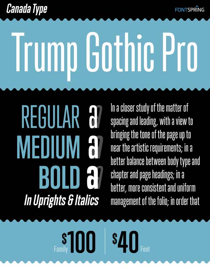Trump Gothic Pro Font Family