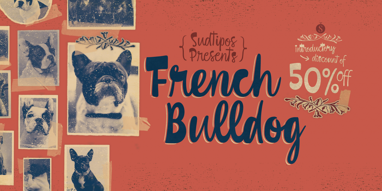 French Bulldog Script Poster