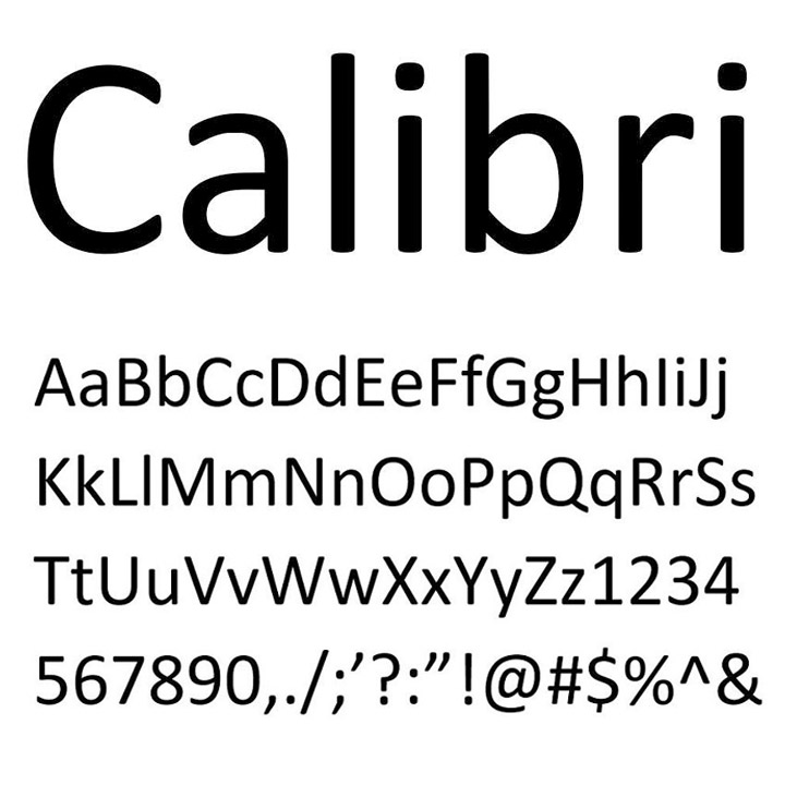 Calibri saves the day ... again